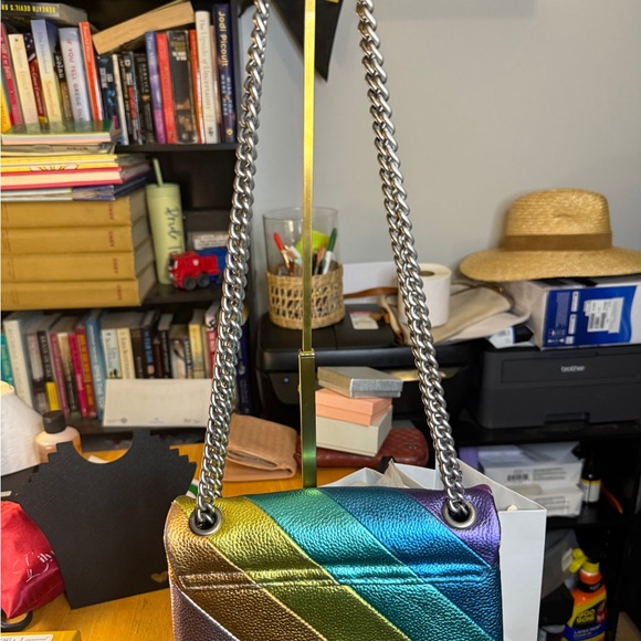 Kurt Geiger multicolor metallic rainbow quilted shoulder bag - Picture 5 of 10